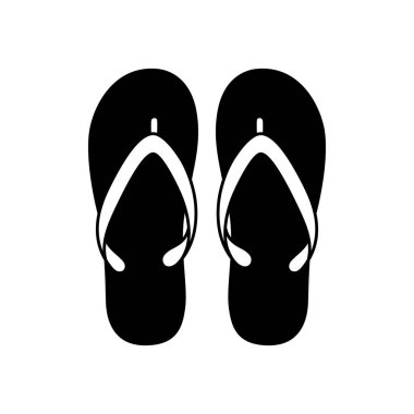 Terlik parmak arası terlik vektör simgesi tasarımı silueti