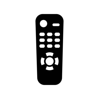 Basit TV uzaktan kontrol vektör sanat simgesi silueti çizimi tasarımı