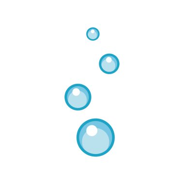 Çizgi film sualtı kabarcıkları vektör sanat çizimi tasarımı