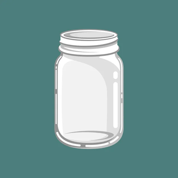 Glass Mason Jar Vector Art Design Illustration — Stock Vector