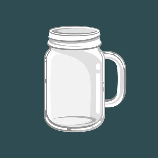 Glass Mason Jar Mug Vector Illustration — Stock Vector