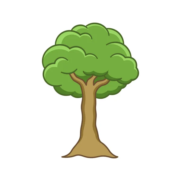 Árbol Dibujos Animados Diseño Ilustración Vector Simple — Vector de stock