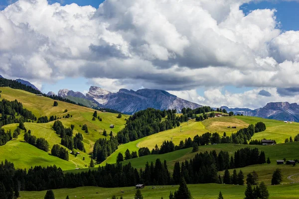 Vista Seiser Alm Alpe Siusi Los Dolomitas Verano —  Fotos de Stock