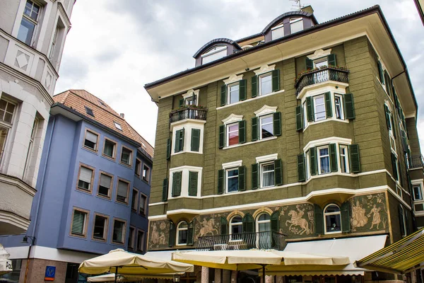 Kolorowe Budynki Bolzano Włochy — Zdjęcie stockowe