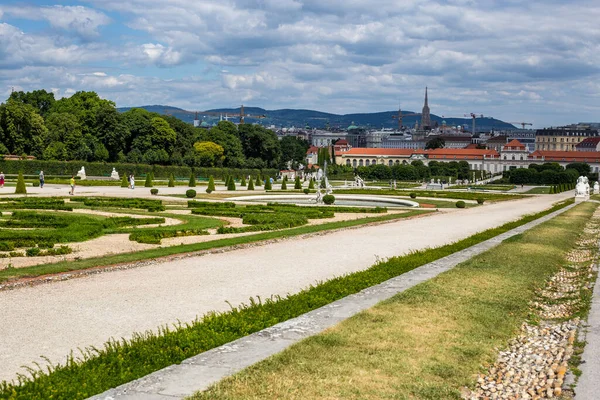 Wiedeń Austria Czerwca 2018 Widok Pałac Ogród Dolnego Belwederu — Zdjęcie stockowe