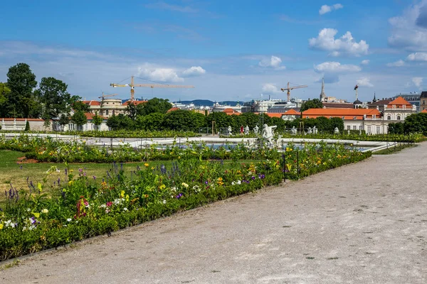 Wiedeń Austria Czerwca 2018 Widok Pałac Ogród Dolnego Belwederu — Zdjęcie stockowe