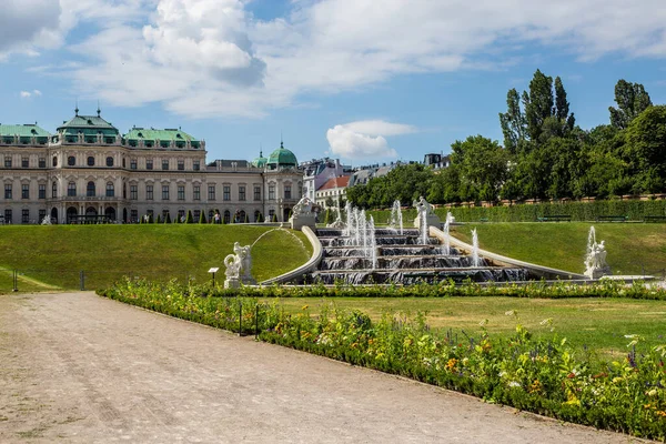 Viena Austria Junio 2018 Cascades Fountain Belvedere Palace Día Verano — Foto de Stock