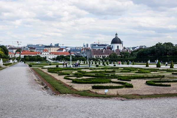 Wiedeń Austria Czerwca 2018 Panoramiczny Widok Wiedeń Oraz Pałac Ogród — Zdjęcie stockowe