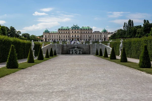 Viena Austria Junio 2018 Vista Una Fuente Jardín Del Belvedere — Foto de Stock