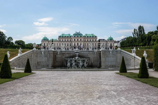 Viena Austria Junio 2018 Vista Una Fuente Jardín Del Belvedere — Foto de Stock