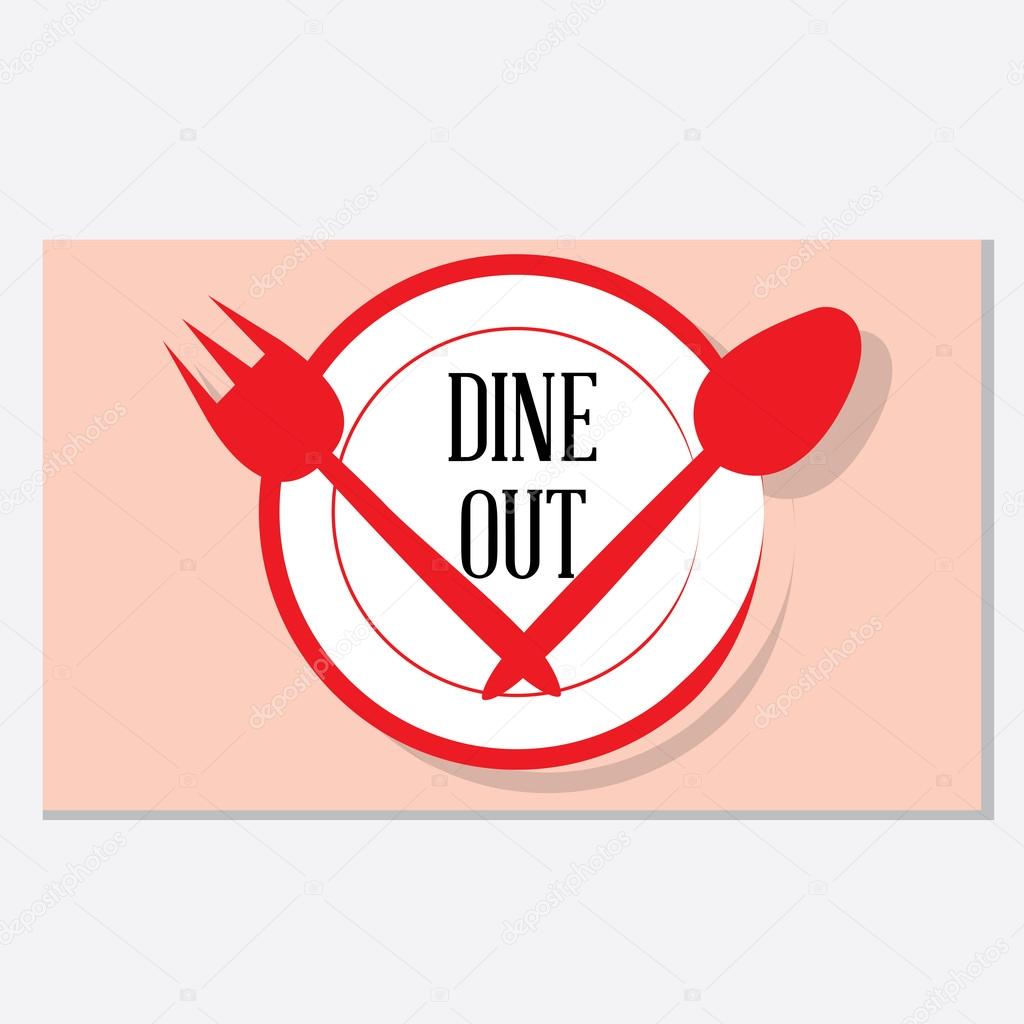 A clean and trendy combination of crockery items -Dining out vector graphic.