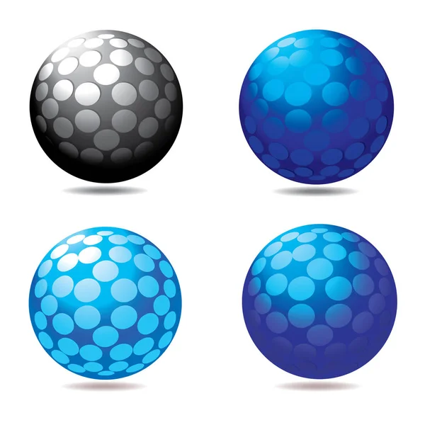 Set of four abstract spheres — Stock Vector