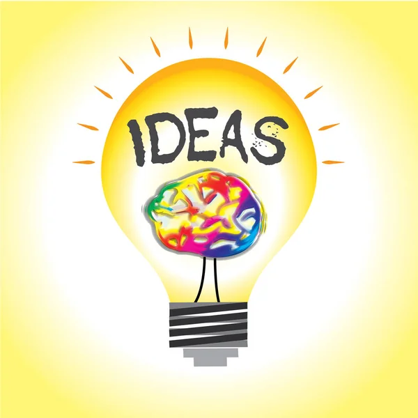 Ideas illumination in light bulb — Stock Vector