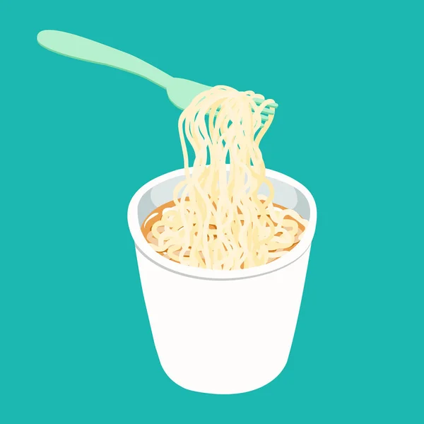 Plain instant noodle white cup vector — Stock Vector