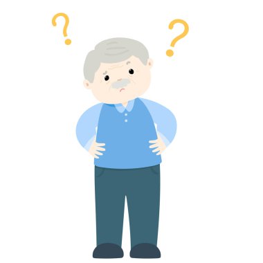 Yaşlı adam merak karikatür karakter vektör