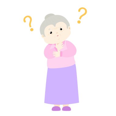 Yaşlı kadın merak karikatür karakter vektör