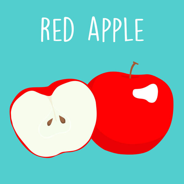 графический вектор свежих красных яблок
