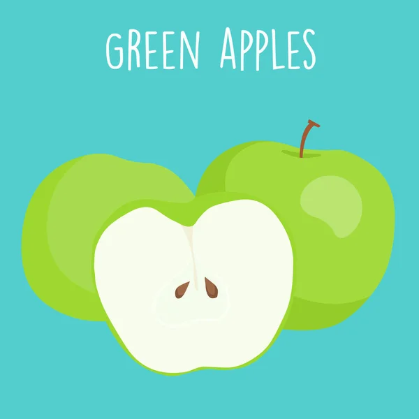 Fresh green apples graphic vector — Stock Vector