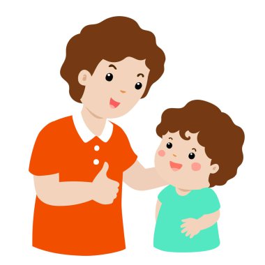 Baba oğul karakter karikatür vektör hayranım