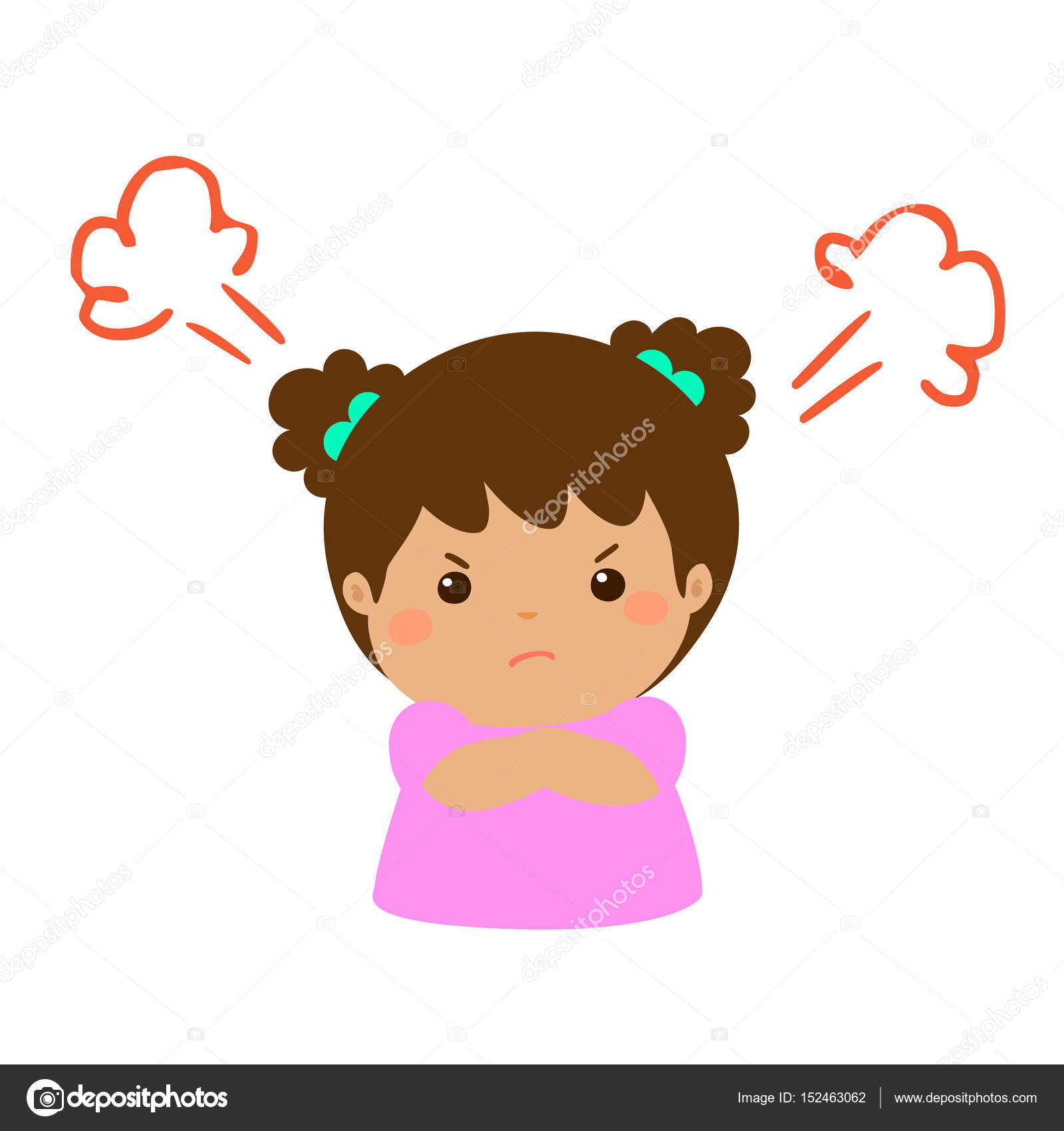 Cute cartoon angry girl character vector. Stock Vector Image by ©Onontour #152463062 Cute cartoon angry girl character vector. Stock Vector Image by ©Onontour #152463062