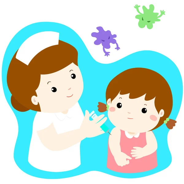 Vaccination child cartoon vector. — Stock Vector