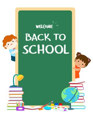 Okul yazı tahtası vektör çizim hoş geldiniz.