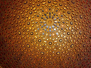 Seville, Endülüs, İspanya. Ağustos 2012.Sevilla Alczar Müteahhitlik Konutunun tavanı. 