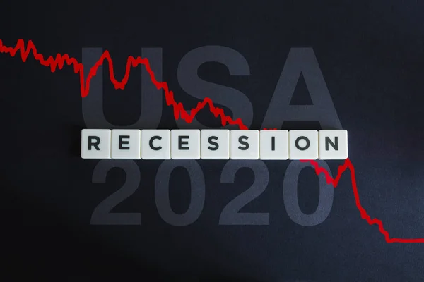 2020 Eeuu Recesión Crisis Económica Por Coronavirus Covid Cuadro Financiero — Foto de Stock