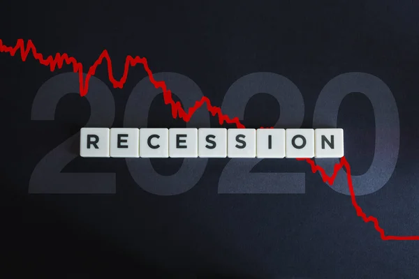 2020 Recesión Global Crisis Económica Mundial Por Coronavirus Covid Gráfico — Foto de Stock