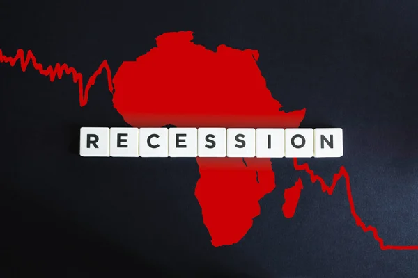 Afrika Koronavírus Vagy Covid Járvány Miatt Recesszióval Gazdasági Válsággal Néz — Stock Fotó
