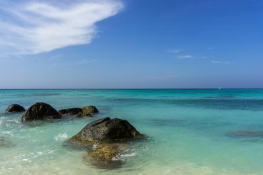 Aruba Adası 'ndaki Arashi plajı.