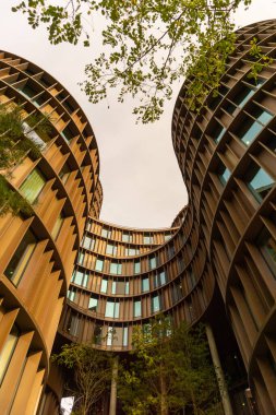 Axeltorv Meydanı 'ndaki Axel Kuleleri. Modern Danimarka Mimarisi.