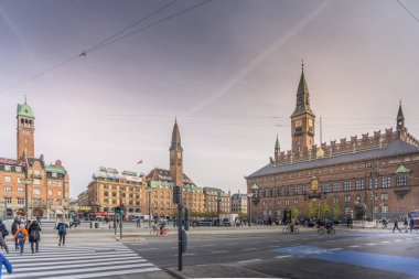 Belediye Binası Meydanı. Kopenhag Merkezi, Danimarka.