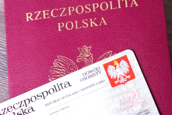 Documento Identidad Pasaporte Polaco — Foto de Stock