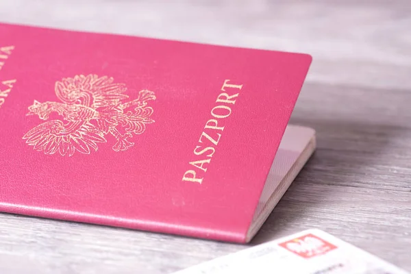 Polski Paszport Stole — Zdjęcie stockowe