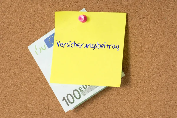 Notiz Mit Autoversicherung Sms Auf Korkhintergrund Mit Geld — Stockfoto