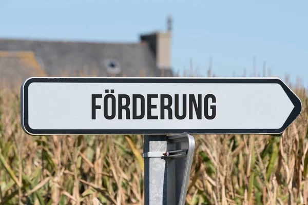 Forderung Inscription Road Sign Background — Stock Photo, Image