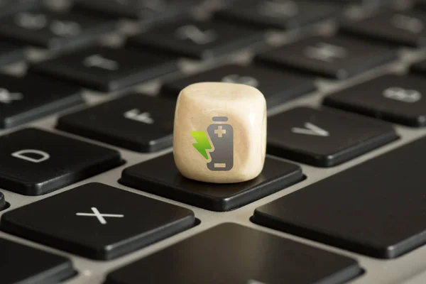 Computer Cube Symbol Charging Battery — Stock Photo, Image