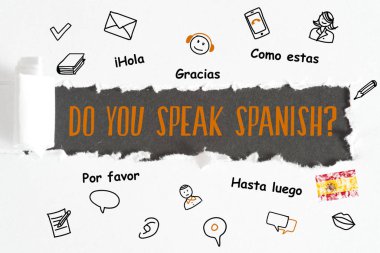 A sheet of paper and question Do you speak Spanish