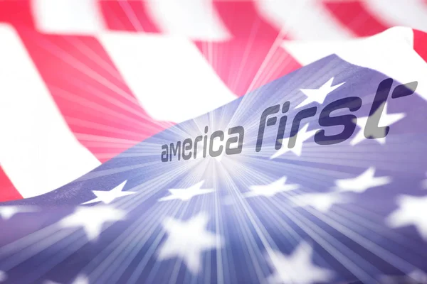 Bandera Estados Unidos Lema America First — Foto de Stock