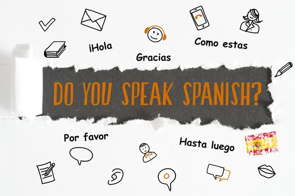 A sheet of paper and question Do you speak Spanish