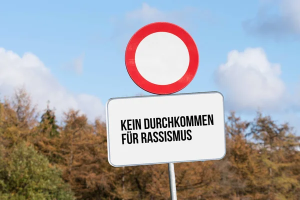 Een Verkeersbord Stopt Racisme — Stockfoto