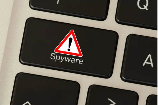 Computer Button Printed Spyware — Stock Photo, Image