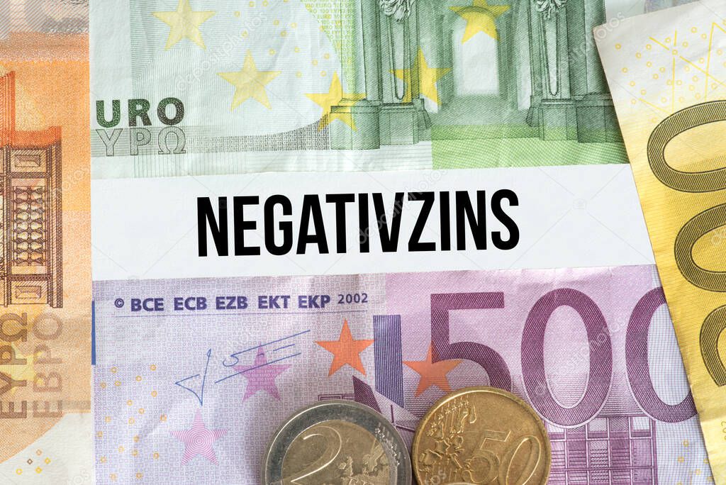 Euro banknotes and negative interest