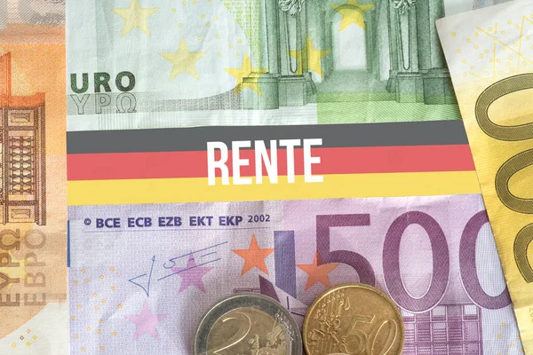 Banconote Euro Bandiera Tedesca Pensione — Foto Stock