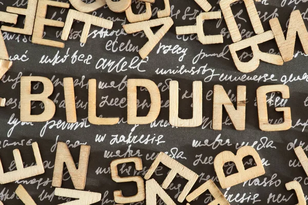 The word education made from wooden letters