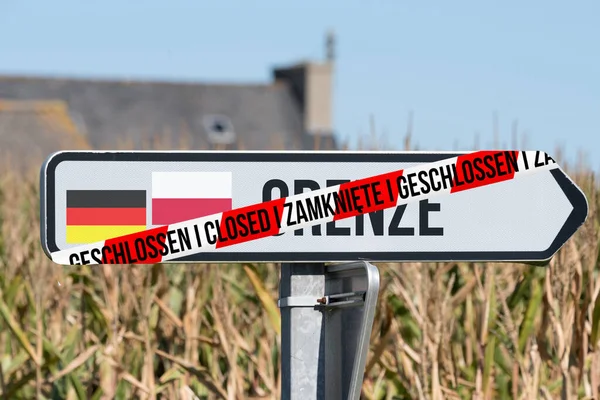 Border Germany Poland Closed — Stock Photo, Image