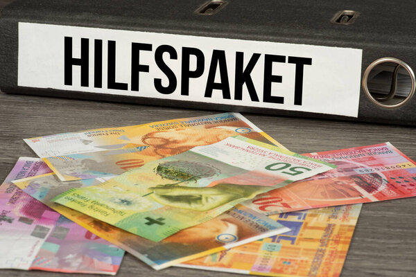 Money Swiss Francs Aid Package Switzerland Corona Virus — Stock Photo, Image