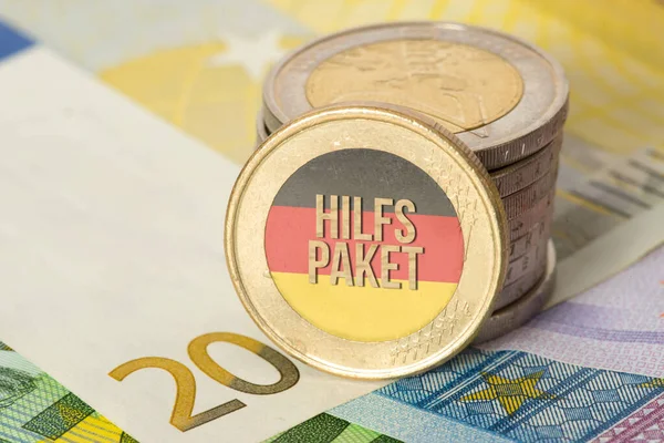 Almanya Euro Banknotları Madeni Paralar Koronavirüs — Stok fotoğraf