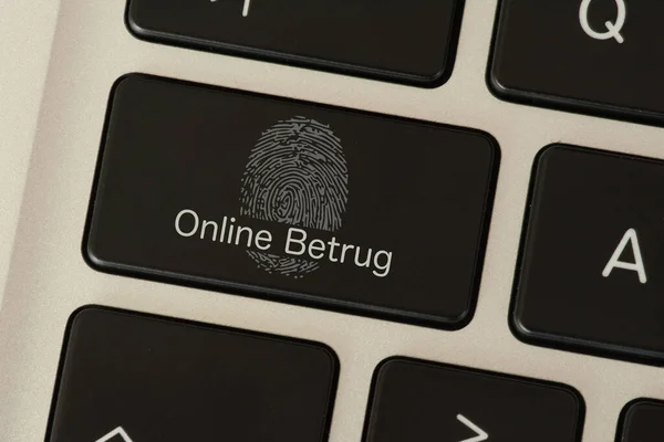 Computer Fingerprint Online Fraud Warning — Stock Photo, Image